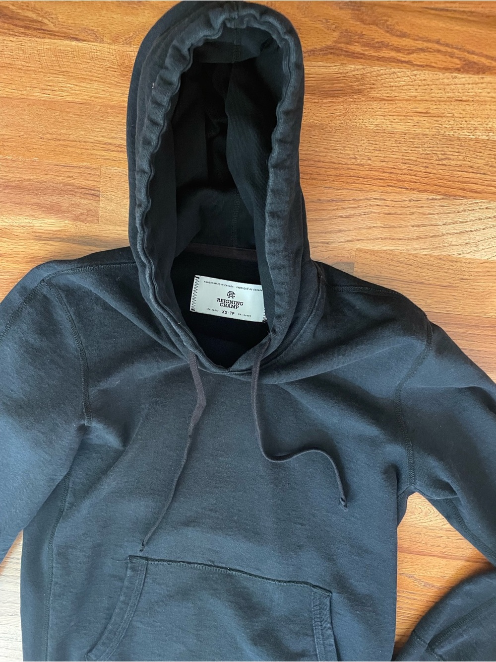 VGC Reigning Champ Thick Cotton Hoodie Sweatshirt. XS. Black.